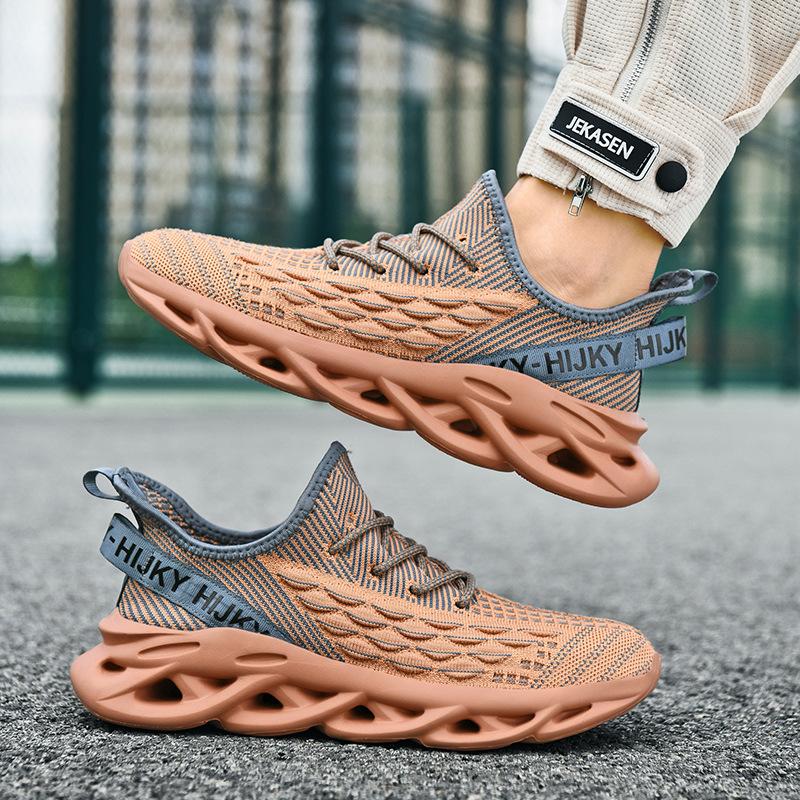 Мужская обувь Four Seasons plus Size, повседневная, мужская, с подошвой Blade, сетчатая, с рыбьей чешуей