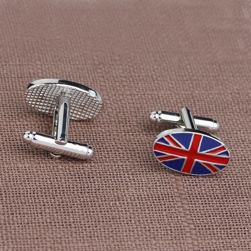 Забавные овальные запонки Union Jack Сине-красная эмаль Пуговица для манжеты Gemelos Для английского джентльмена