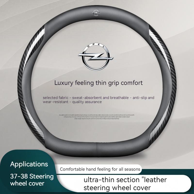 For Opel OPCline ASTRA CORSA INSIGNIA MOKKA VECTRA GTC Tigra Carbon fiber Leather Car Steering Wheel Cover Anti-Slip Accessories agf077