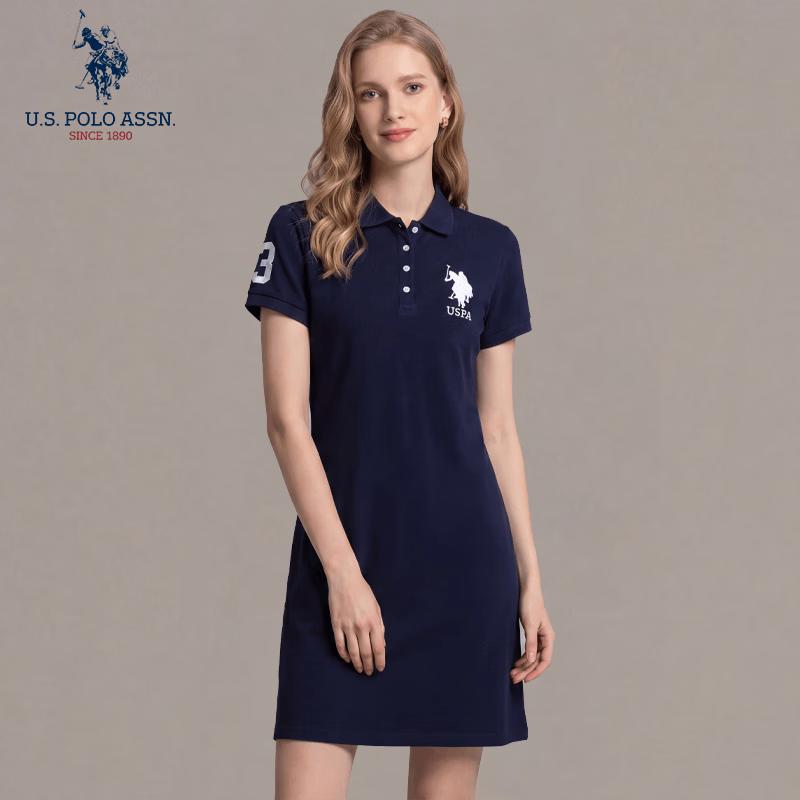 U.S. Polo Assn. Женское платье-поло А-силуэта с коротким рукавом
