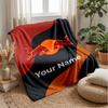 RB Leipzig FC Custom Name Text Flannel Blanket Soccer Logo Personalized Fleece Throw Blanket Special Gift For Sofa Bedroom Home