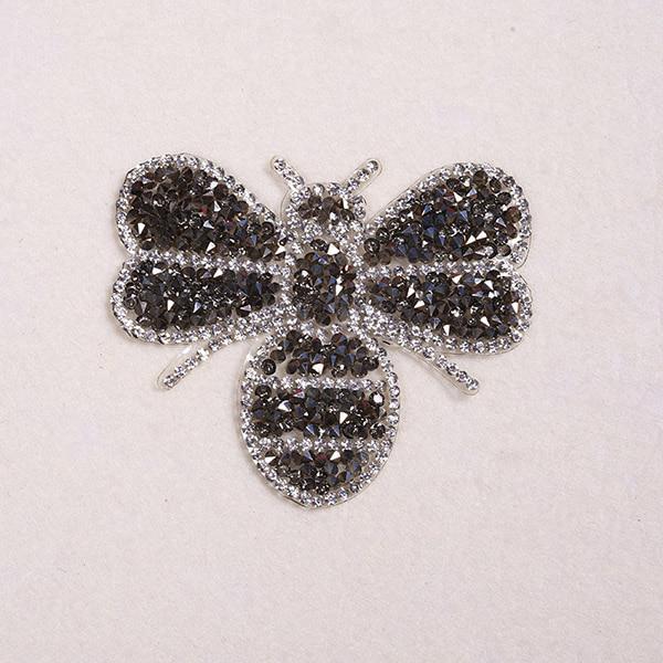 Exquisite Rhinestone Lovely Bee Patches Appliques For Kids T-shirts DIY Iron Sticker For Clothing