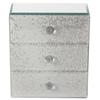 [Q8698] - Silver Gray Glitter 'Scarlett' Glass Jewelry Box - 21x18 Cm