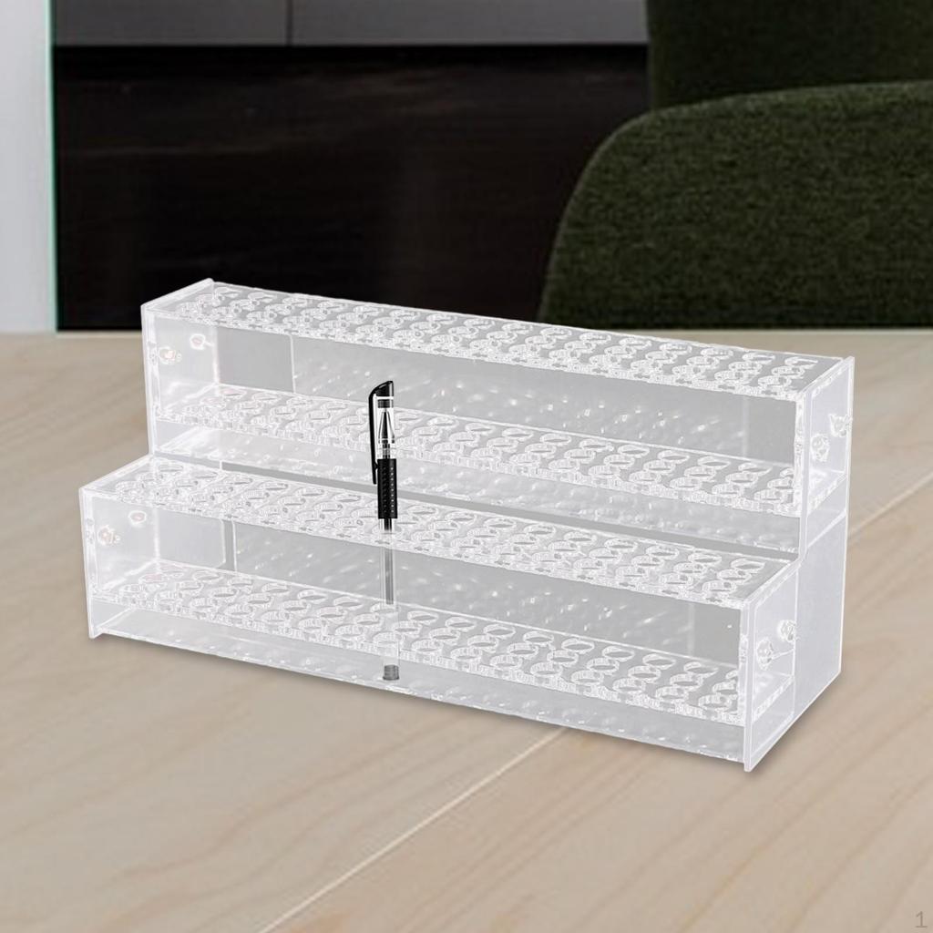 Прозрачный держатель подставки для ручки для стола с несколькими слотами Прочная прочная многофункциональная кисточка для макияжа
