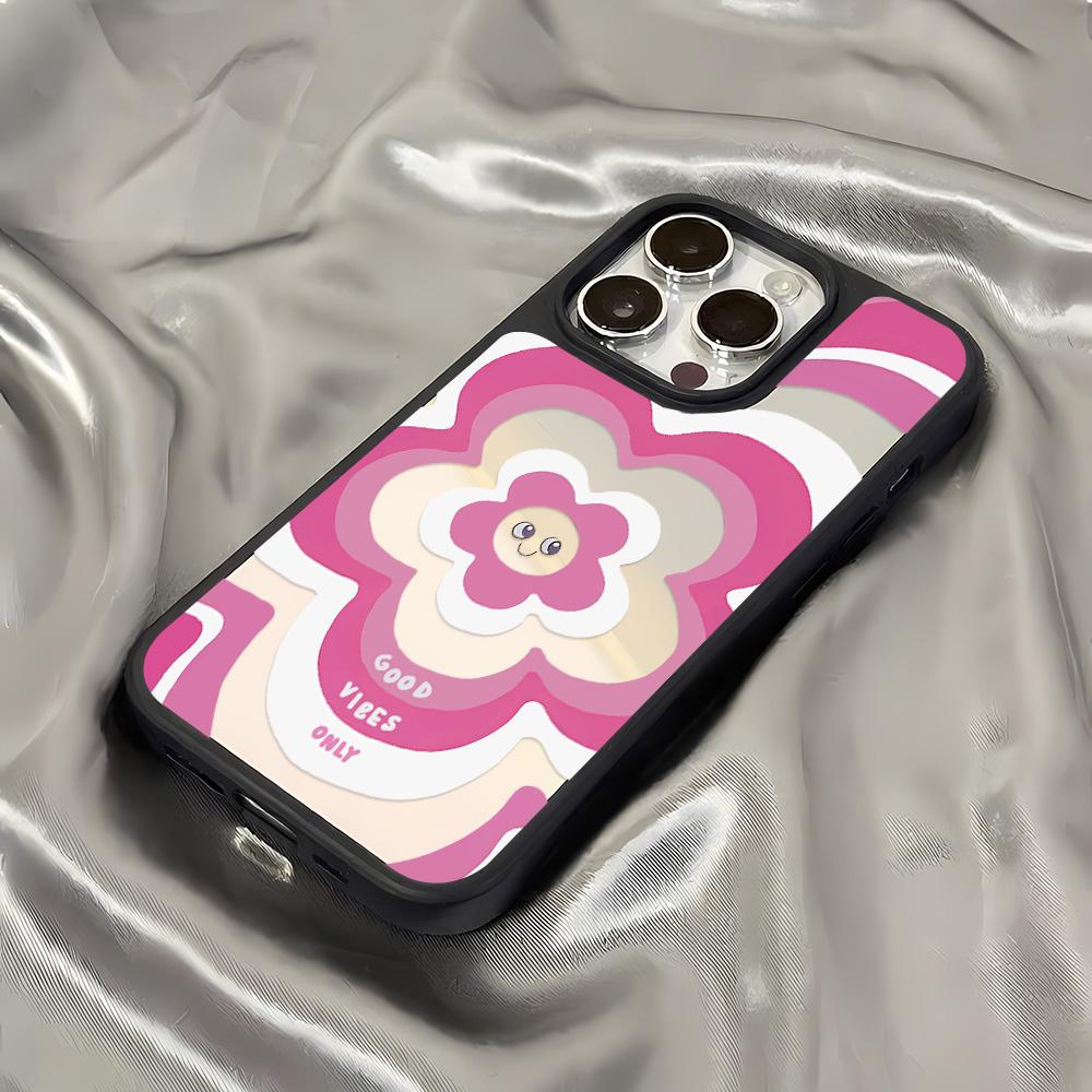 Mirror Phone Case for iPhone 15 11 13 14 for 15 16 Pro Max 12 13 16 Pro Cloud Flower and Animal Cute Style Phone Case