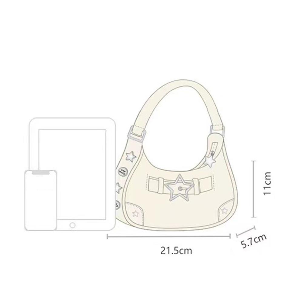 МОДА Винтаж Симпатичная сумка через плечо со звездой Сумка-тоут под мышками Женские сумки на ремне Кожаные кошельки на молнии Сумки Женские повседневные сумки-портфели 2024 Новинка