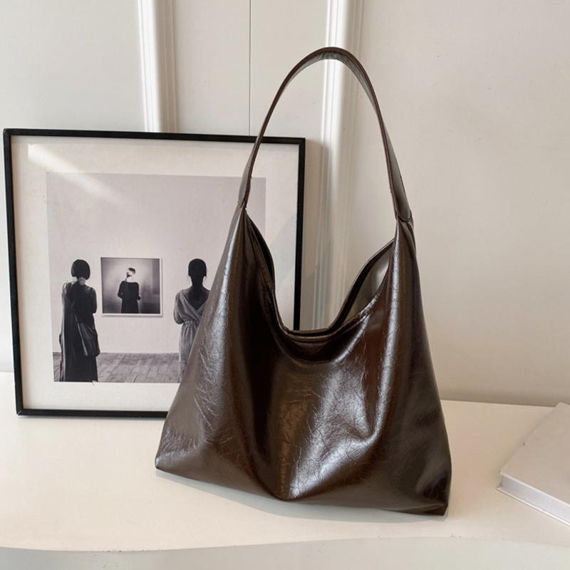 Yogodlns Мягкая качественная сумка из искусственной кожи подмышкой, винтажная винно-красная женская сумка через плечо, большая дорожная сумка, женская универсальная сумка-тоут