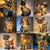 Cat Dog For Night Stands Table Lamps Stained Resin Tabletop Decoration Light