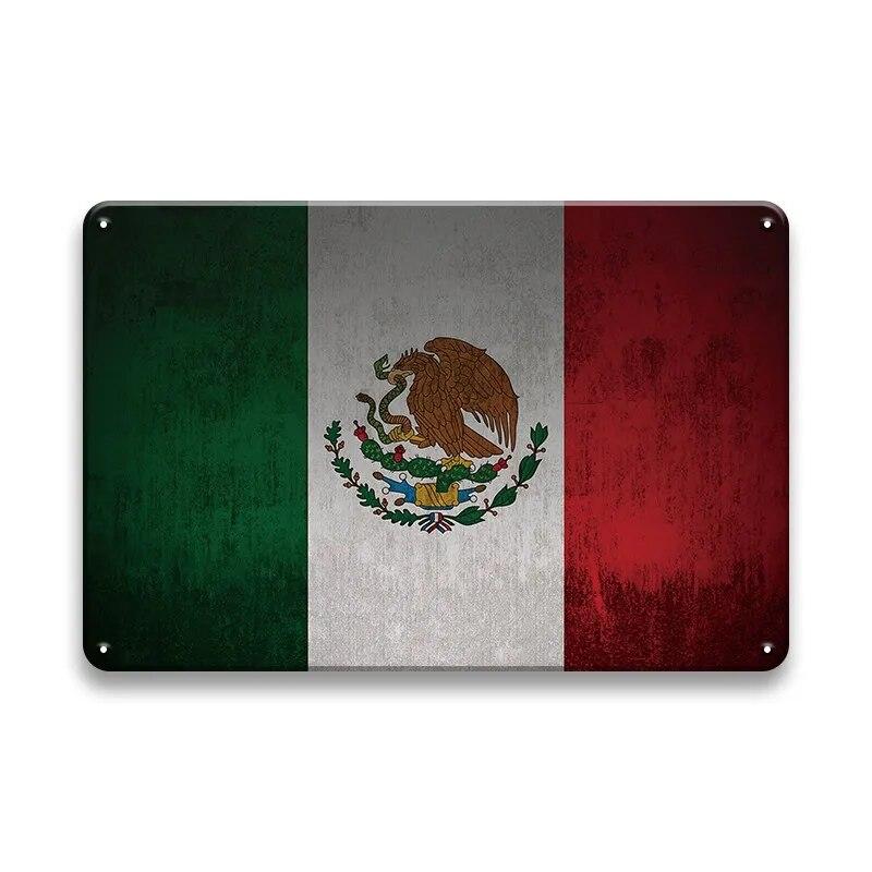 Metal Sign National Flag France Turkey Canada America Wall Decor Tin Sign Country Flag Home Decor Crafts Plaques Metal Poster