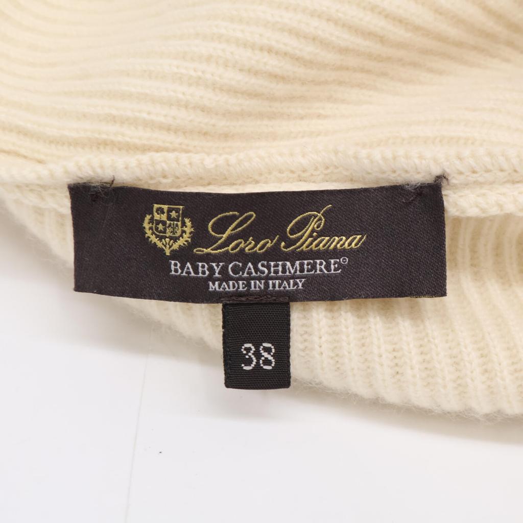 Loro Piana FAI3311 100% cashmere asymmetrical knit tops 38 IvoryUsed