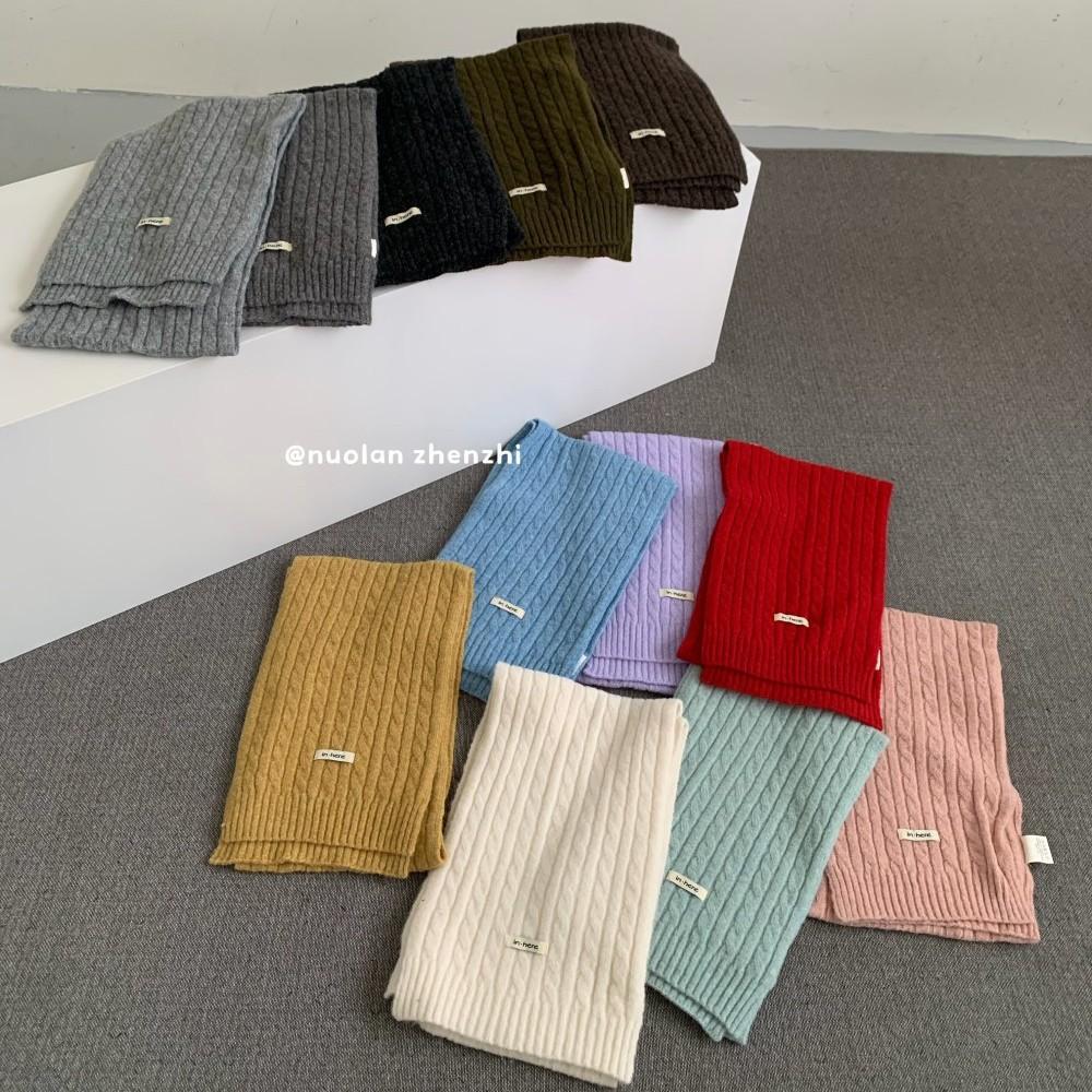 Autumn and winter warm old money style quality wool scarf women's atmosphere white soft waxy couple warm knitted scarf men