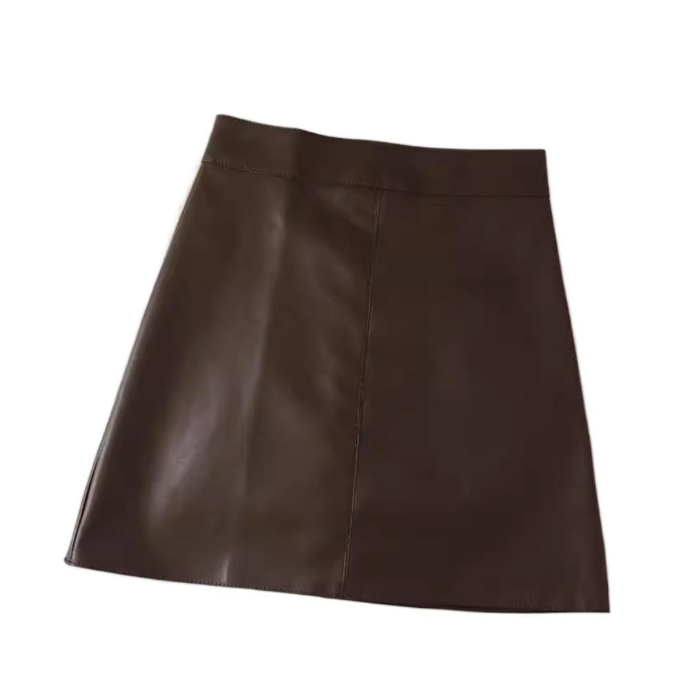 Однотонные короткие мини-юбки с защитными брюками, юбка-трапеция с высокой талией, летняя юбка из искусственной кожи