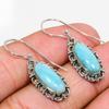 Natural Republic Larimar Gemstone 925 Solid Sterling Silver Earring 1.25" Z3C00