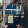 Vintage Hoodies for Men 3D Plaid Print Colorful Hoodie Sweatshirts Long Sleeve Pullovers Street Mens Clothes Casual Unisex Tops