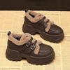 Fashion 2025 New Style Thick-Soled Loafers Women's Plush Warm Snow Boots Winter Increased Height Shoes Platform Shoes