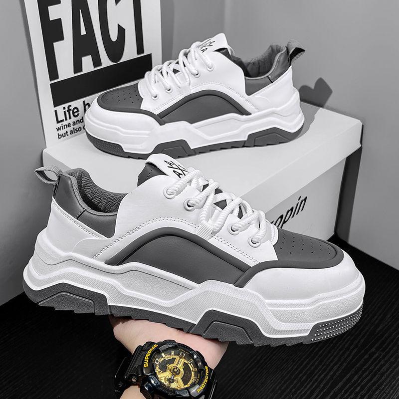 2025 осень мужская обувь новая дышащая маленькая белая обувь мужская трендовая универсальная платформа спортивная повседневная обувь для скейтборда обувь для папы