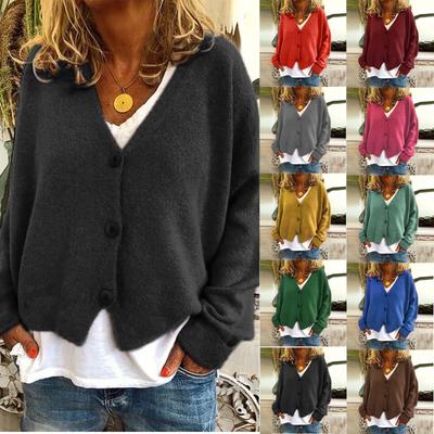 Женский однотонный кардиган ярких цветов с открытой передней частью, повседневное пальто с длинными рукавами