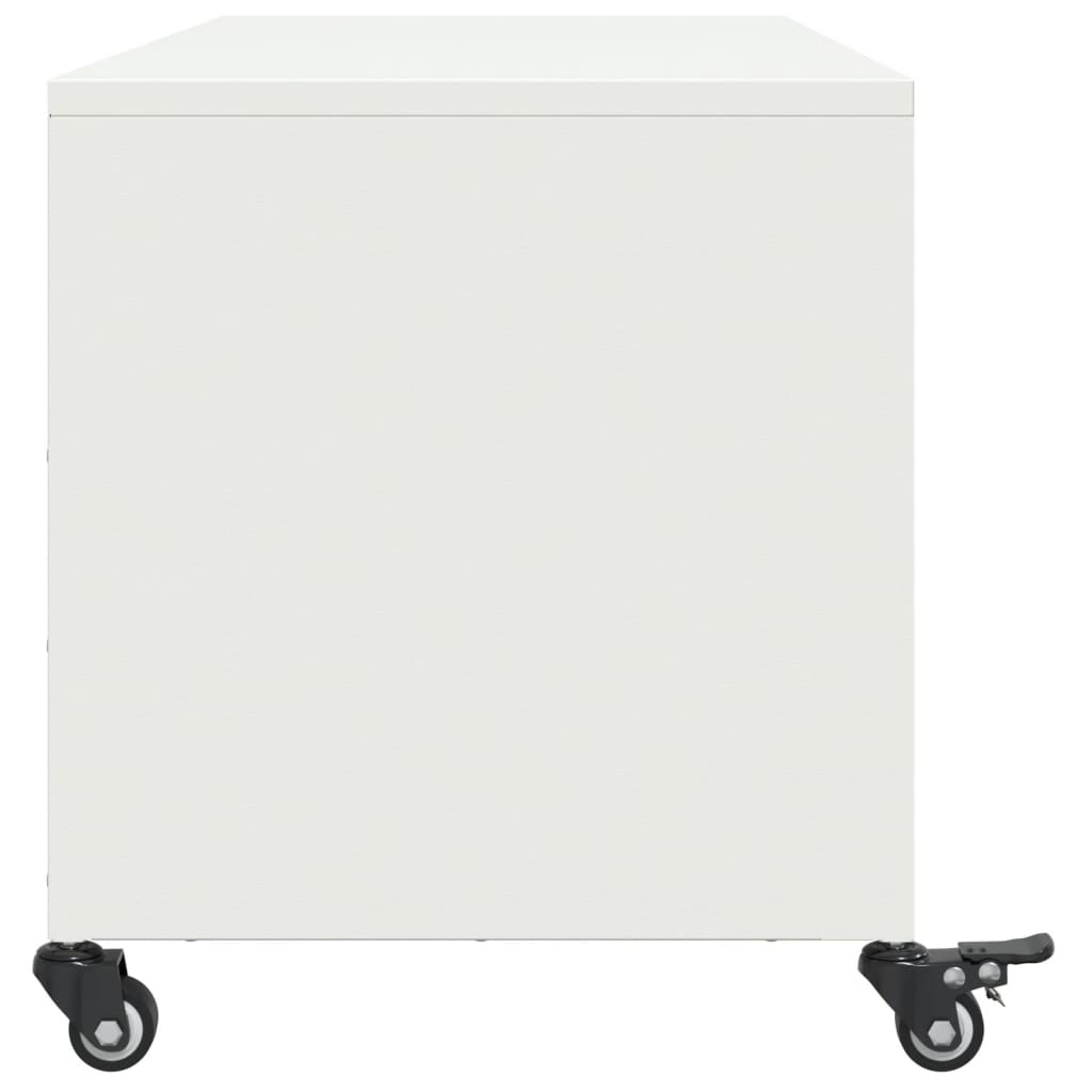 Vidaxl Szafka Rtv, Biała, 100,5X39X43,5 Cm, Stal