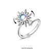 Adjustable Rotatable Sunflower Moonstone Ring: Simple, Versatile, Creative Style Women's Jewelry.