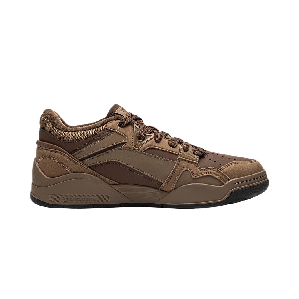 Men's Sneakers Li-Ning Moon White 3 MID Skate Shoes Men's Mid-top Mocha Coffee Brown/Chestnut Brown