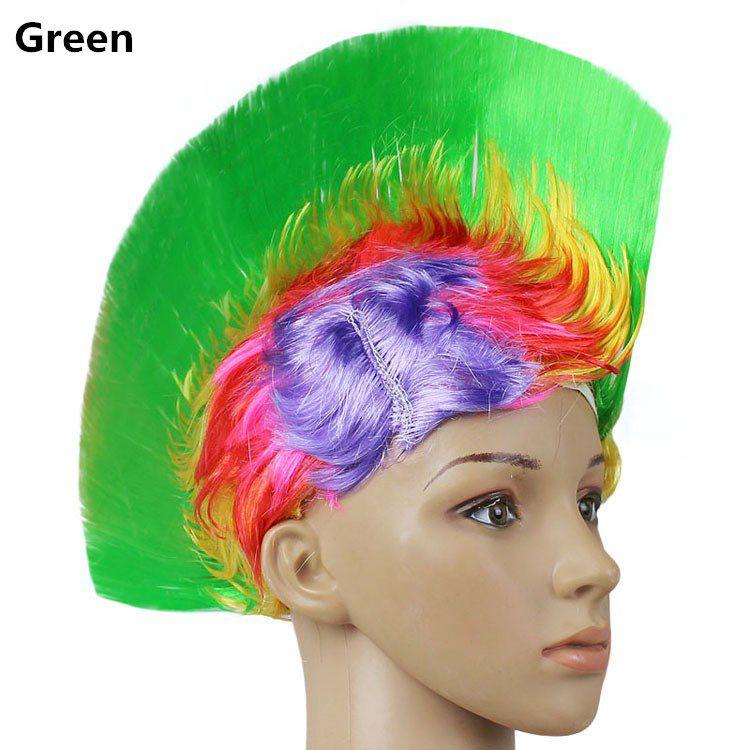 Vibrant Rainbow Purple Festive Wig Funny Party Accessory Hen Crest Headwear