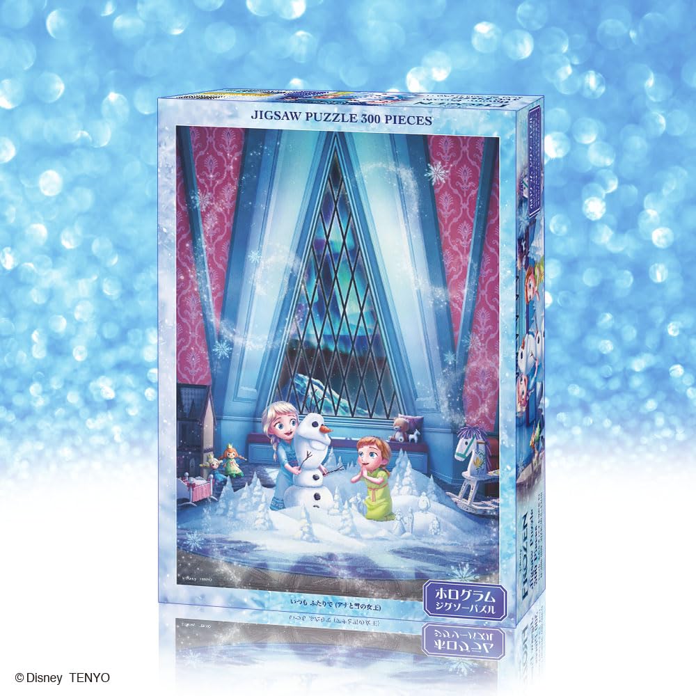 Tenyo (Tenyo) [Made In Japan] 300-Piece Holographic Jigsaw Puzzle Disney Frozen Always Together (30.5x43cm) D-300-060, Includes Glue, Spatula, and