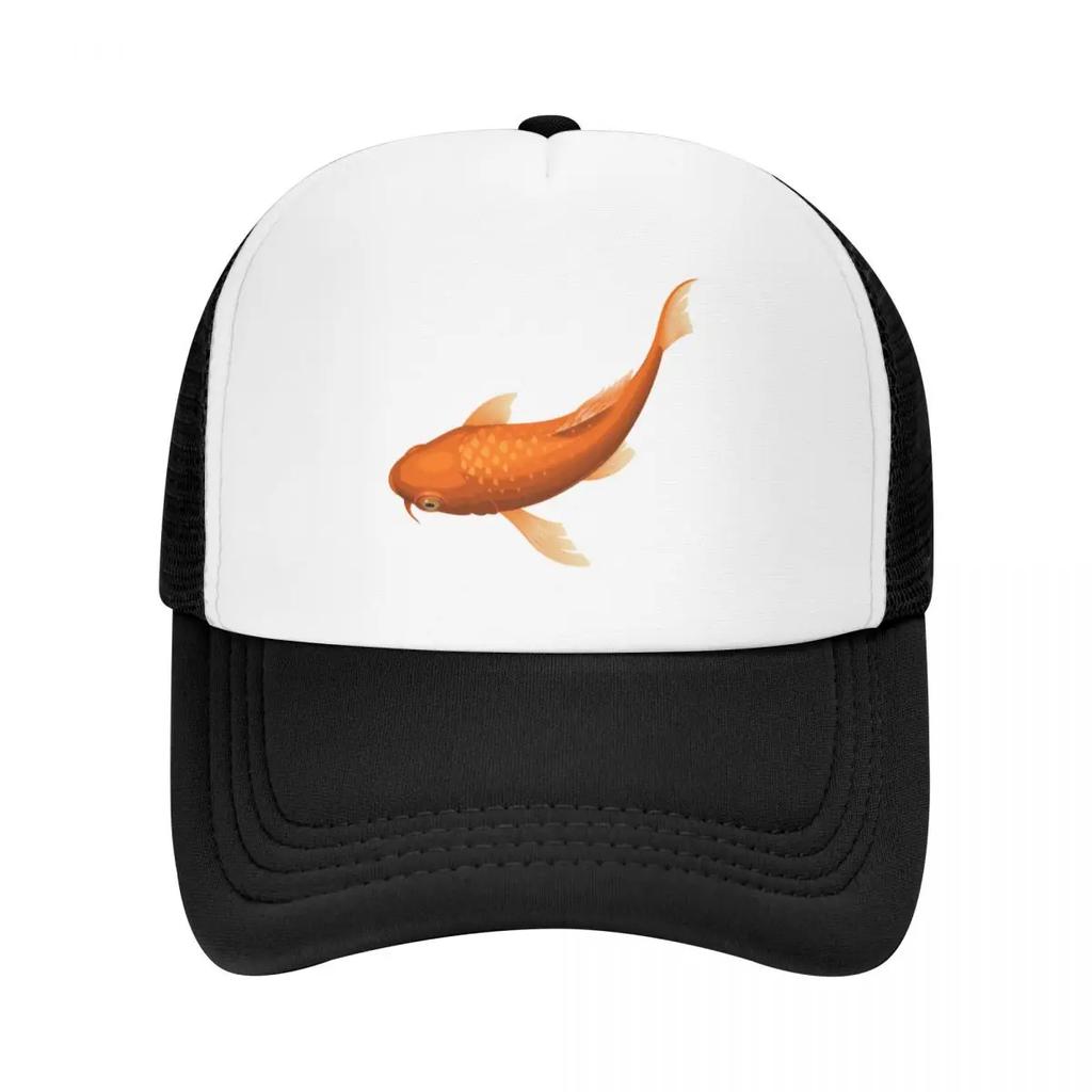 Orange Koi (on light orange) Baseball Cap Winter hat New In Hat Sunhat sailor cap for Unisex Hats For Women Unisexs