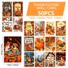 50 Thanksgiving Autumn Harvest Themed Wall Cards European And American Retro Interior Decoration Cards
