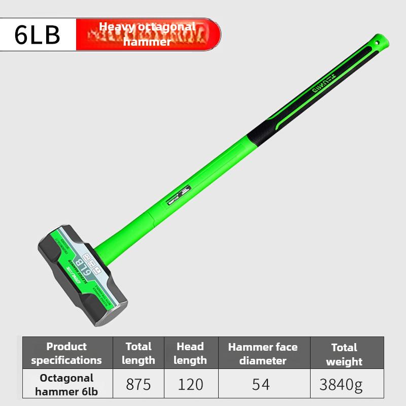 2LB-12LB Sledge Hammer Heavy Duty Octagonal Hammer Multi-functional Construction Wall Remover Hammers High Carbon Steel Tools