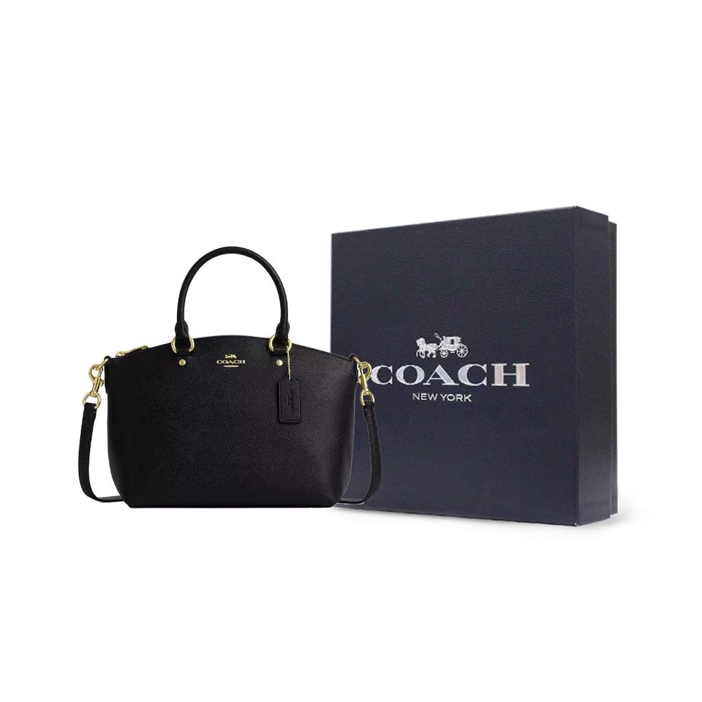 Coach Сумка через плечо Sadie 30 с золотыми металлическими акцентами из фактурной кожи Женские сумки Черная CCM70-IMBLK