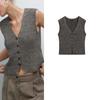 MD Spring and Summer Women's Clothing Color-Inserted Yarn Linen Blended Intelligence Commute Style Sleeveless V-neck Knitted Vest 5779709