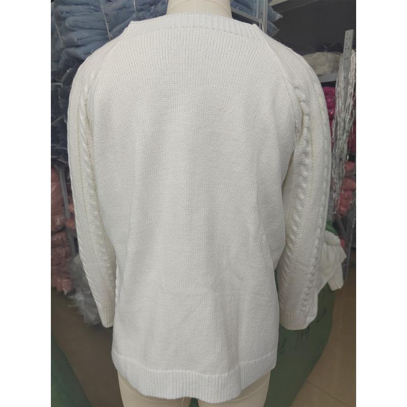 Осенне-зимний женский повседневный свитер с квадратным вырезом и пуговицами