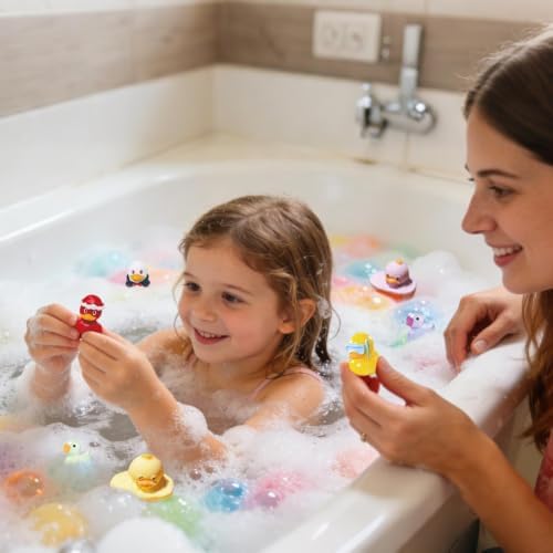 Cute Duck Foam Bath Set, Shower Wash Balls with a Soft Foam Texture, Bath Toy Collection for Children