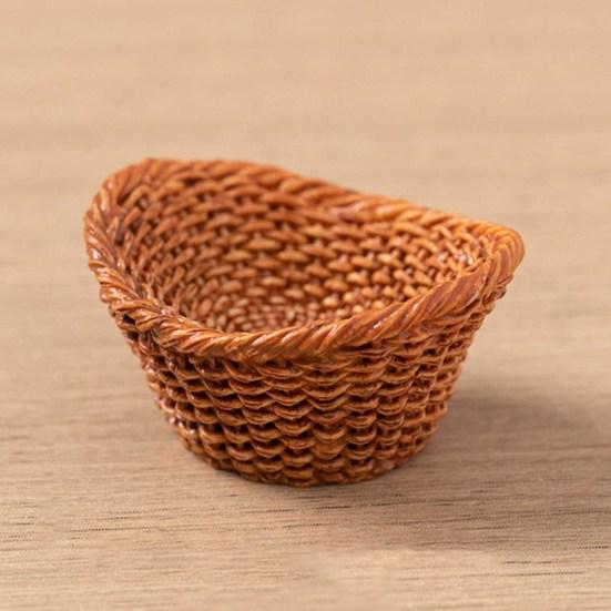 5 шт. Мини-корзина из смолы и ротанга, миниатюрный держатель для хранения, реалистичная имитация, аксессуары для кукольного домика, для поделок, декор для кукольного домика, сказочного пейзажа
