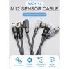 5m Line M12 4 5 Pins PVC LED IP67 Sensor Cable Connector Type A Socket Plug  Waterproof Male&Female Straight Angle Flange