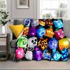 Colorful Cube Creatures Blanket Flannel Blanket for bed, sofa, Camping, Hiking, Picnic Essentials, gift for family Fan gifts