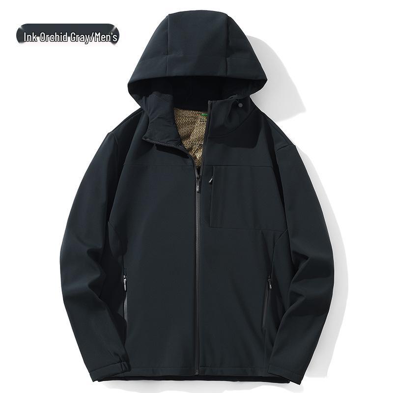 Unisex Windproof Softshell Jacket: Warm Hooded Outdoor Cardigan for Men & Women In Autumn/Winter