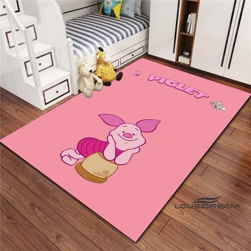 3D printed cartoon (piglet) pattern rugs, suitable for living room, bedroom, children's room, sofas, doormats, non-slip floor