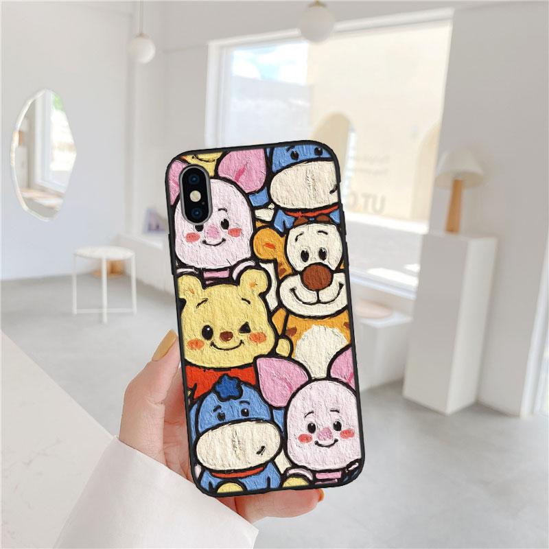 CJ104 Winnie the Pooh Soft Shell Phone Case for iPhone SE X XS XR 11 16E 17 Pro Max Air 8 7 6 6s Plus