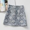 Женская летняя облегающая мини-юбка с высокой талией, стильная утягивающая элегантная жаккардовая узкая юбка А-силуэта