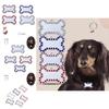 Pet Diamond Edge Dogs Tag Bone Shaped Anti Loss Jewelry Metal Pink Pendant Blue