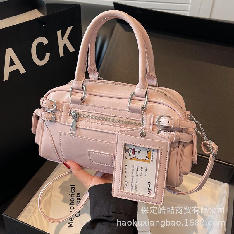 Премиальная женская сумочка 2025 популярная новинка для通勤, сумка Boston, нишевая на плечо, мессенджер