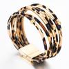 New Fashion Elegant Multilayer Leopard Leather Wrap Wide Bangles Bracelets for Women Jewelry Gifts
