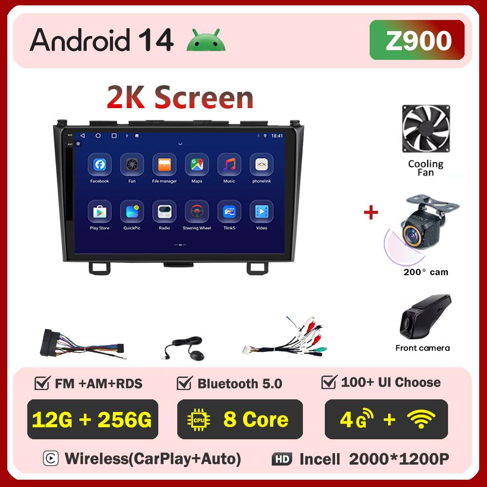 Для Honda CR-V 3 RE CRV 2007-2011 Автомобильный мультимедийный видеоплеер Android Auto Car Radio Сенсорный экран GPS-навигация Mirror Link