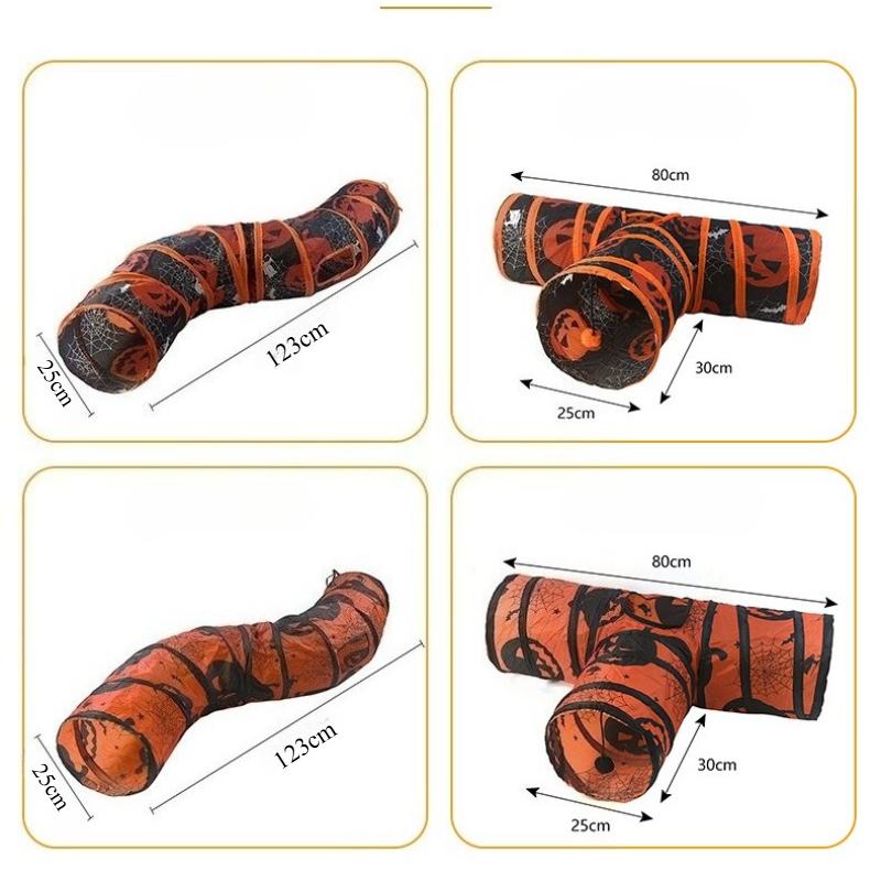 Хэллоуин Кошачий туннель Подиум Кошачий лаз Катящийся дракон Тыква Паутина Праздничные кошачьи игрушки Канал Праздничные украшения