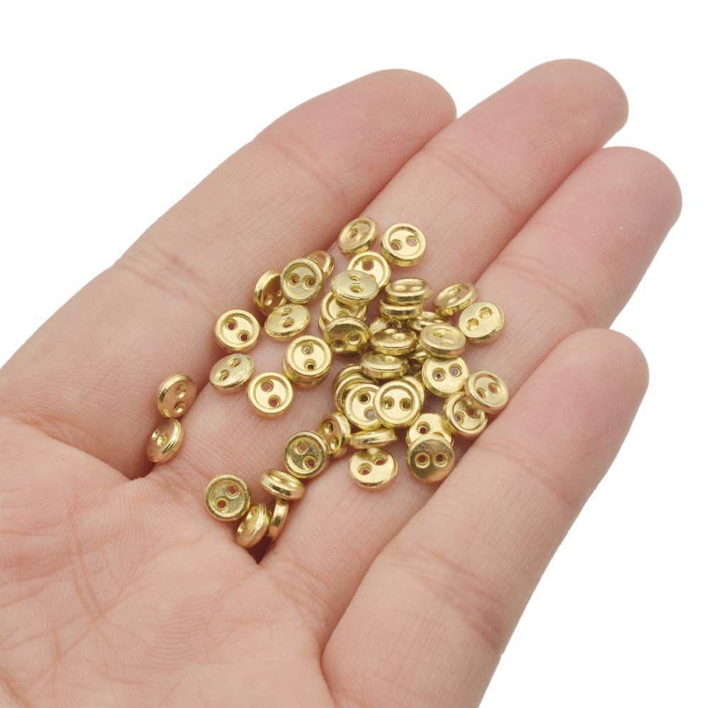 3/4mm 50pcs Metal Handmade Clothing Fabric Sewing Buttons Apparel Sewing Doll Button Round Buttons