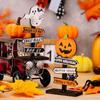 1pc 14x8cm Halloween Wooden Decorative Desk Ornament Party Supplies Atmosphere Prop Pumpkin Ghost Witch Decor