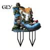 Waterproof Garden Sign Gnome Boot House Stake, 2D Acrylic Shoe Yard Fairy Tale Ornament Decorative for Outdoor Courtyard Lawn Pathway Patio