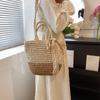 Holiday Style Straw Woven Bag Women's Summer New Large-capacity Woven Messenger Bag Portable Vegetable Basket Beach Bag
