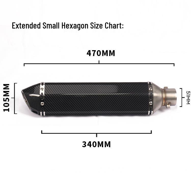 Huanglong Motorcycle Carbon Hex Exhaust for 600NINJA, 400CBR, 500R3, R25, GSX250